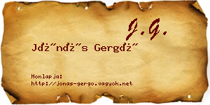 Jónás Gergő névjegykártya