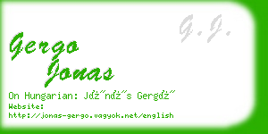 gergo jonas business card